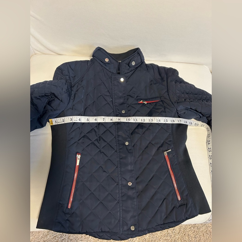 ZARA navy quilted moto jacket - Picture 8 of 14